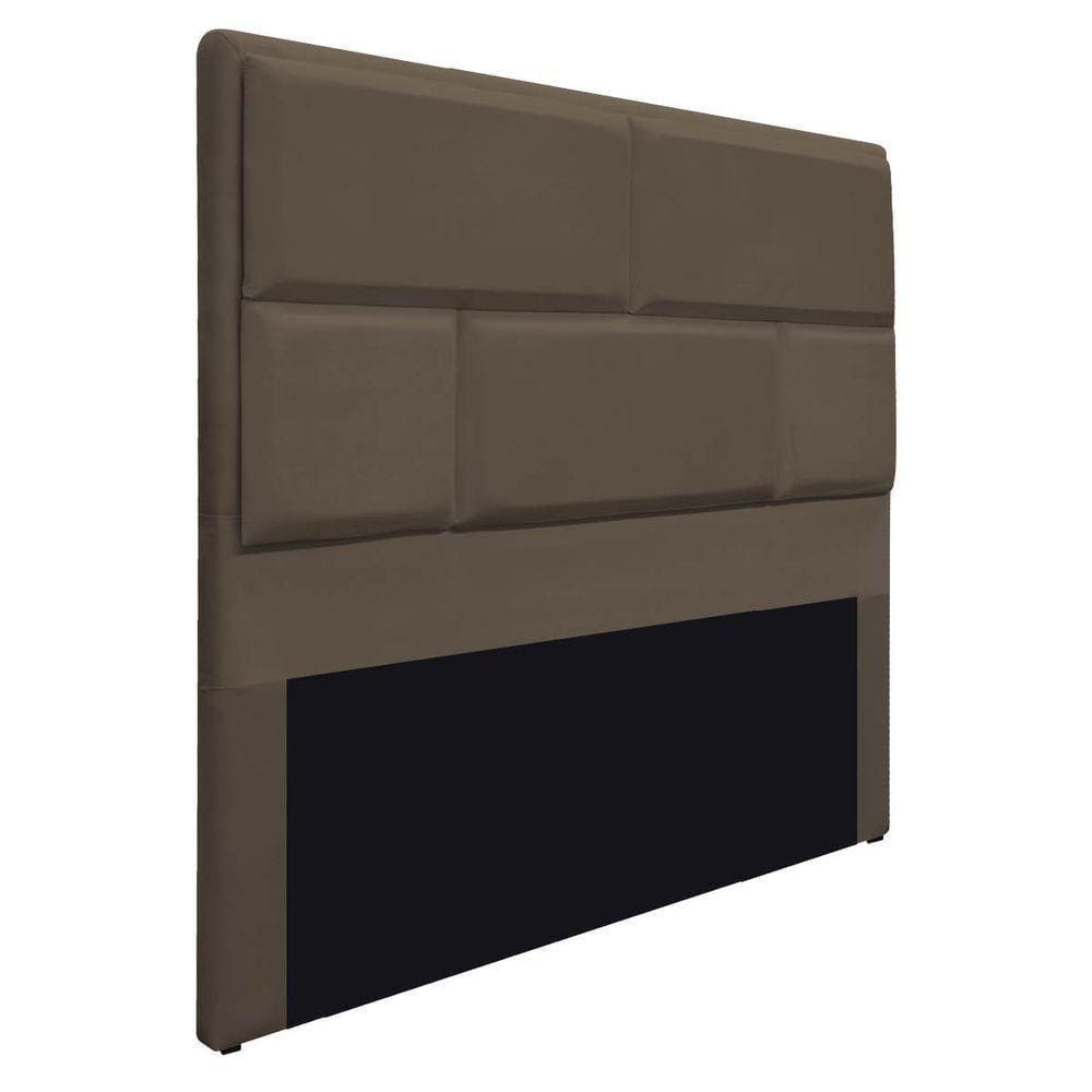 Cabeceira Casal Brick 140 Cm Cama Box Suede Marrom