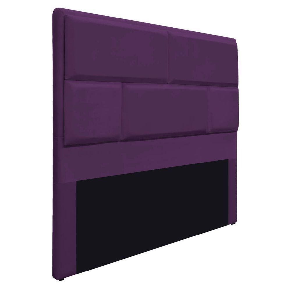 Cabeceira Queen Brick 160 Cm Cama Box Suede Roxo