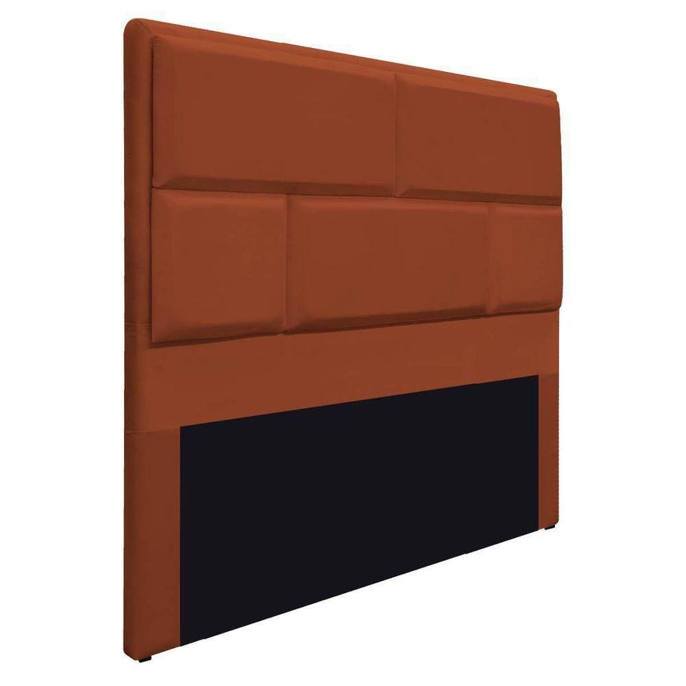 Cabeceira Queen Brick 160 Cm Cama Box Suede Terracota