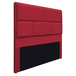 Cabeceira Queen Brick 160 Cm Cama Box Suede Vermelho