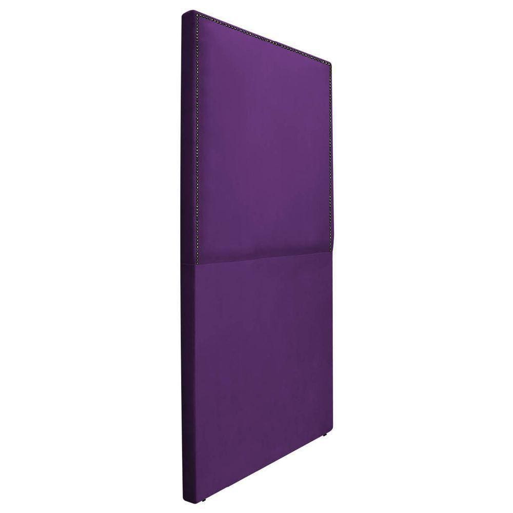 Cabeceira Solteiro Bali 90 Cm Cama Box Suede Roxo