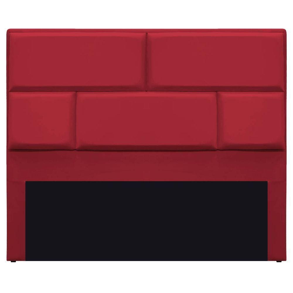 Cabeceira Casal Brick 140 Cm Cama Box Suede Vermelho