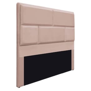 Cabeceira Solteiro Brick 90 Cm Cama Box Suede Rosê