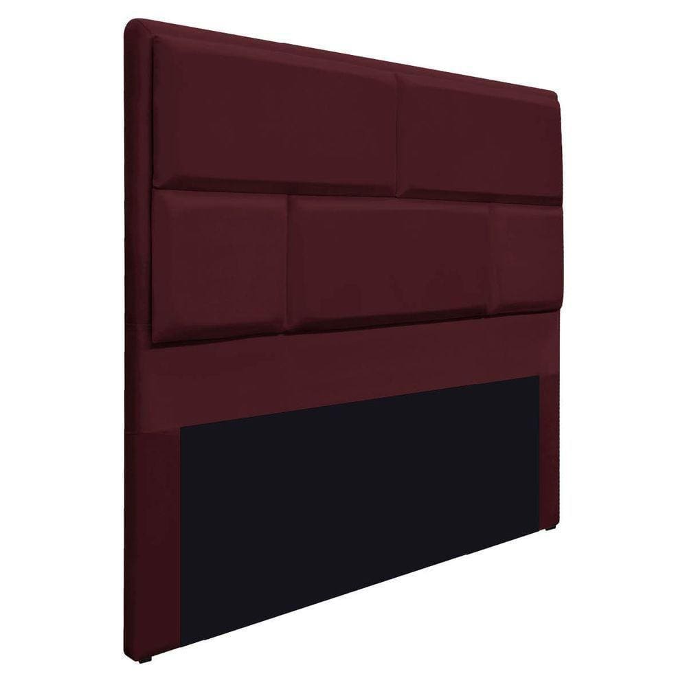 Cabeceira Casal Brick P02 140 cm Para Cama Box Bordô