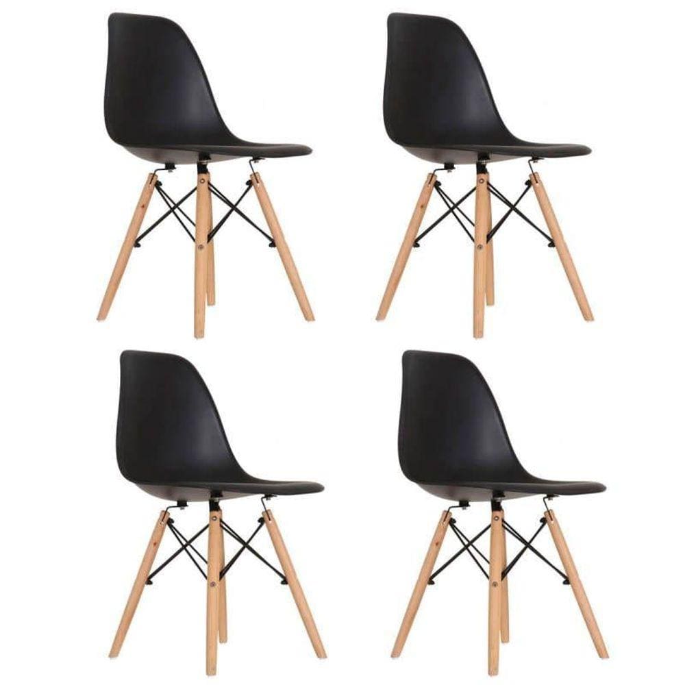 Kit 4 Cadeiras Eames Preta