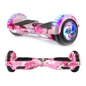 Hoverboard Overboard Skate Elétrico Led Rosa Camuflado Nº26