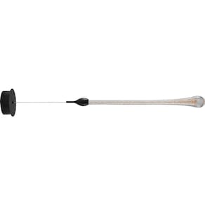 Pendente Drop Ø4cmx58cm 2Mt De Cabo Preto E Cristal Transp