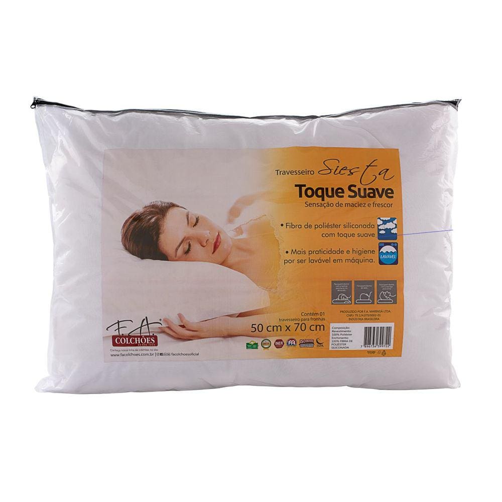 Travesseiro Siesta Toque Suave 50 X 70 Branco