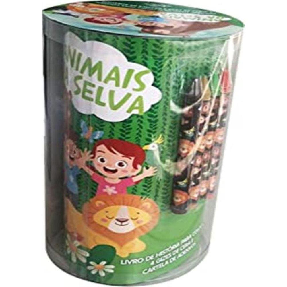 Mini Tubo Historias Para Colorir - Animais Da Selva