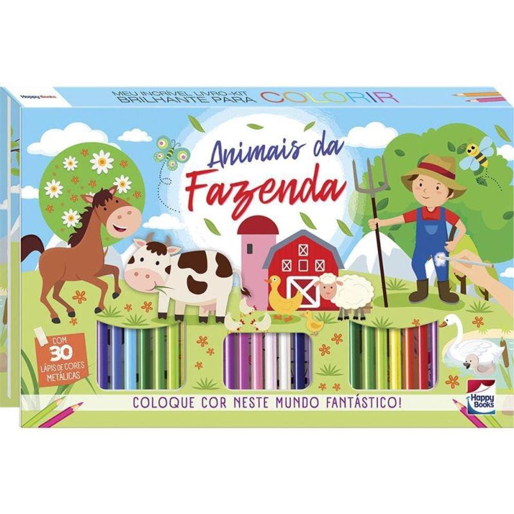 Meu Incrivel Livro-Kit Brilhante Para Colorir: Animais Da Fazenda