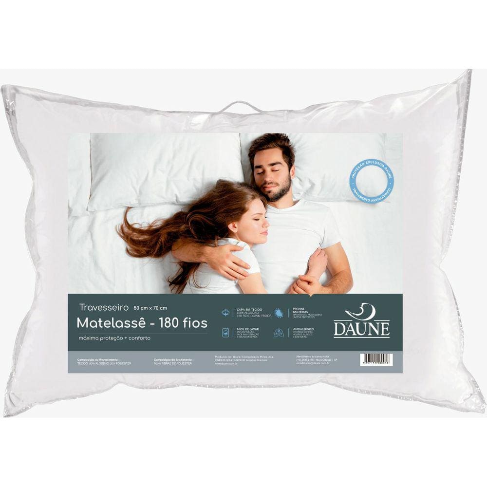 Travesseiro 100% Fibra com 180 Fios Matelado 50x70cm - Daune