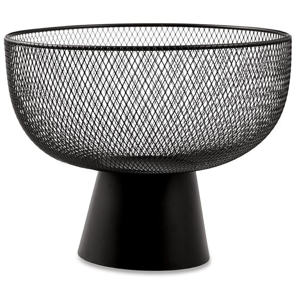 Fruteira Centro De Mesa Preto Em Metal Aramado Mart M