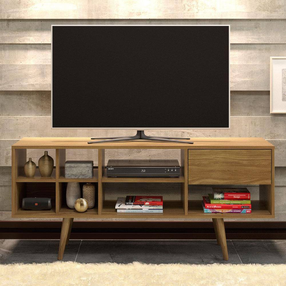 Rack Ammo para TV de até 64 com 7 Nichos - Natural