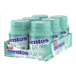 Chiclete Mentos Pote Purefresh Wintergreen com 6 potes de - 56g