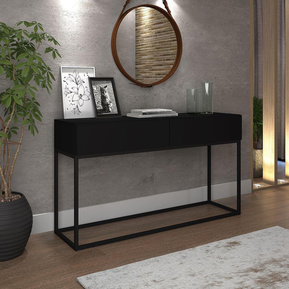 Aparador Estilo Industrial Eros com 2 Gavetas Preto