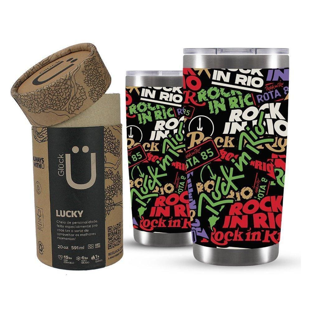 Copo Térmico Gluck Lucky Future Rock In Rio Grafitti 591Ml