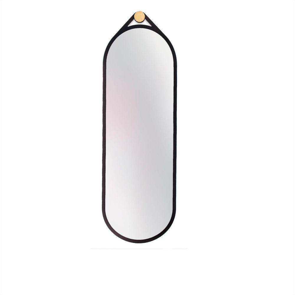 Espelho Decorativo Adnet Flat Preto 120X40Cm Oblongo