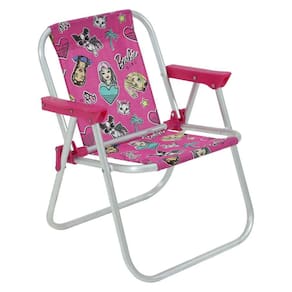 Cadeira de Praia Piscina Infantil em Alumínio Barbie Rosa Bel Fix Ref.025210