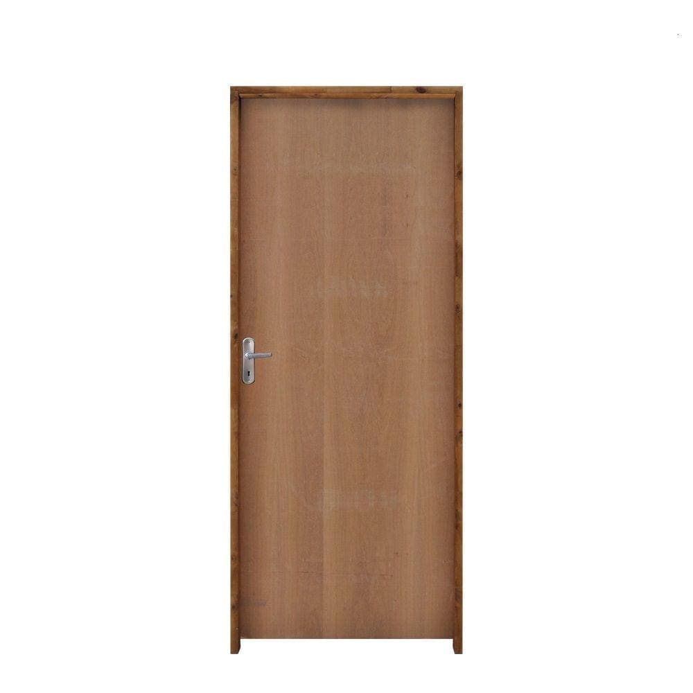 Kit Porta Lisa de Madeira Padrão Imbuia 72 X 2.10 Batente Ecológico 11cm Fechadura Comum Lado Esquerdo - Hale