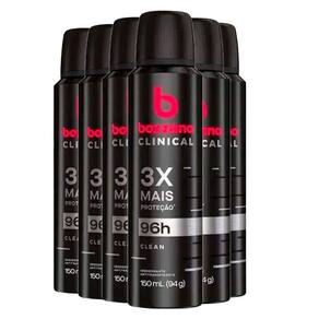 Kit Desodorante Aerosol Bozzano Clinical Clean 150ml 6 Unidades