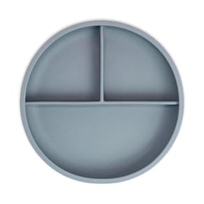Prato De Silicone Com Ventosa E Divisória Freso Baby - Cinza