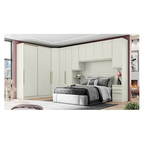 Quarto Modulado Casal Ambiente Composição 6.2 New Predileto 6 Peças Areia - Henn