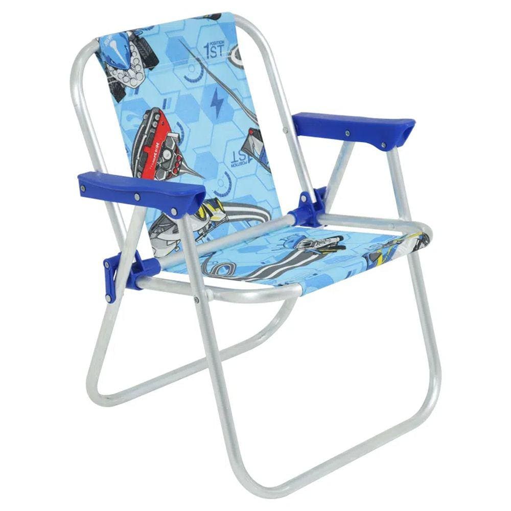 Cadeira de Praia Infantil em Alumínio Hot Wheels Azul Bel Fix Ref.025202