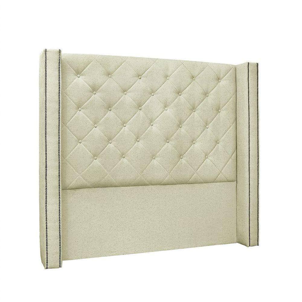 Cabeceira Vicenza Cama Box Casal 140Cm Linho Rustico Natural