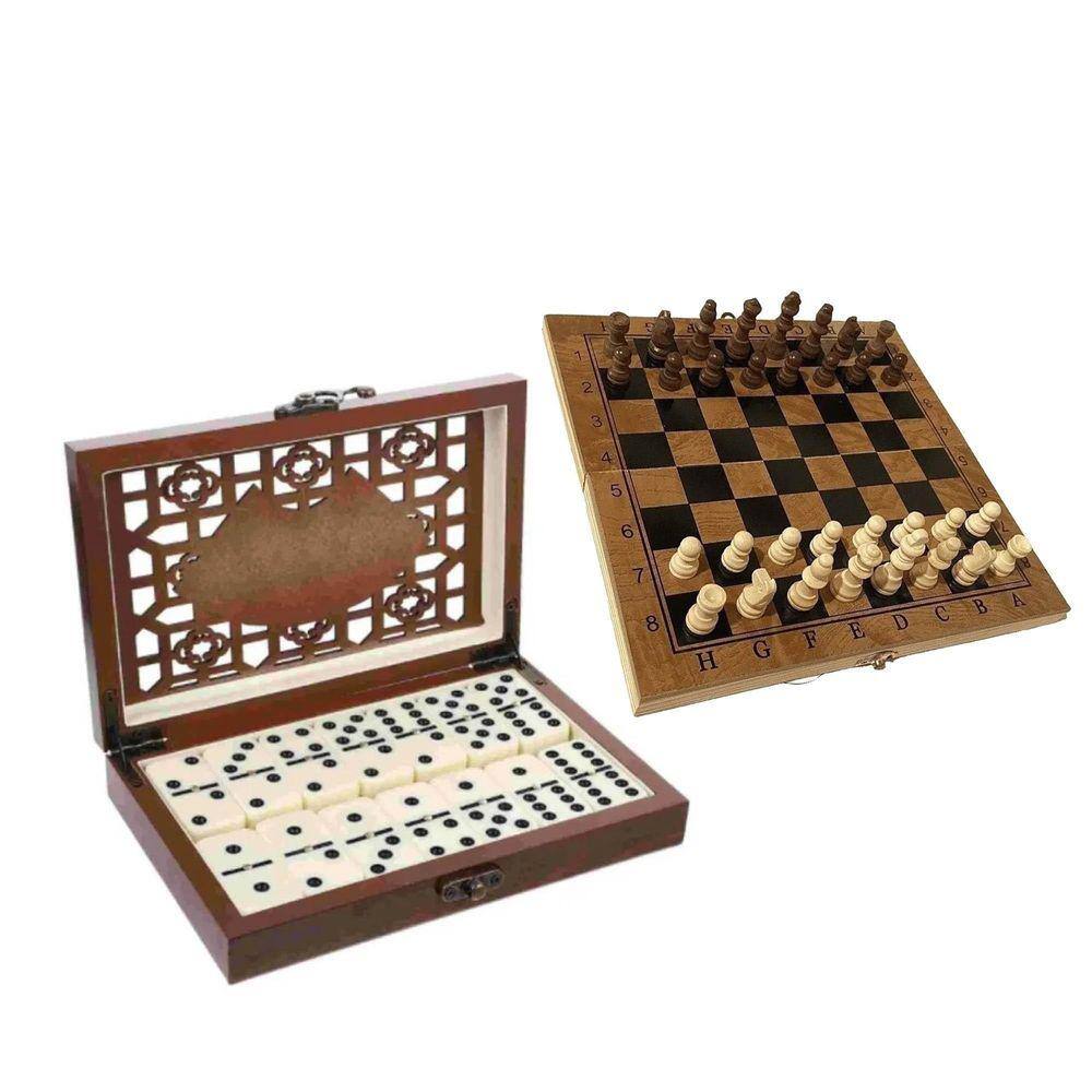 Tabuleiro de Xadrez e Dama Madeira Jogo Premium Original na