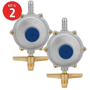 Kit 2 Regulador para Gás 2kg/h 906P1 Papaiz Control