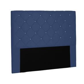 Cabeceira Tania Cama Box Solteiro 90Cm Suede Azul Marinho