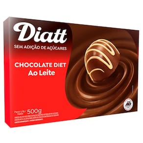 Barra Chocolate Diet ao Leite 500g - Diatt