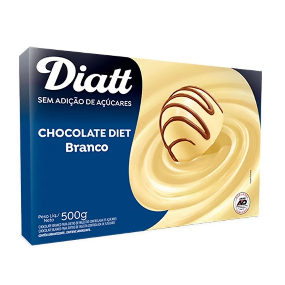 Barra Chocolate Diet Branco 500g - Diatt