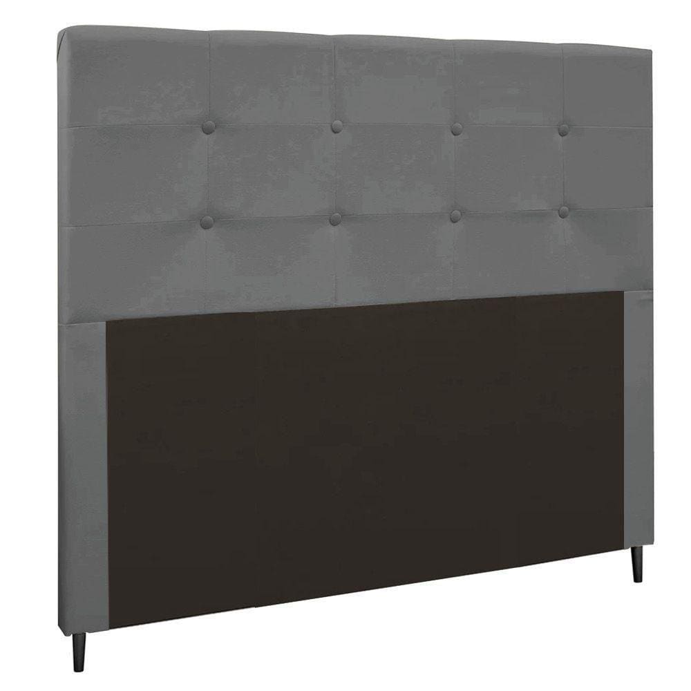 Cabeceira Luna Para Cama Box Queen 160 Cm Suede Cinza