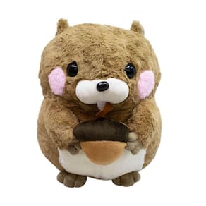 Esquilo Marrom Segurando Noz 21Cm - Pelúcia