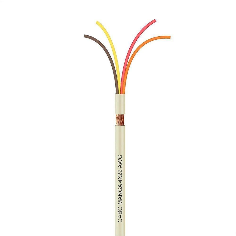 Cabo Manga 4X22 Awg - Com Blindagem Bege - 20 Metros
