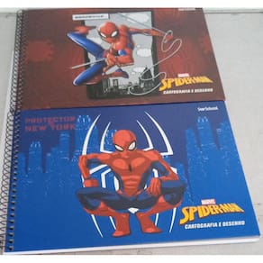 Caderno Cartografico Desenho Spider  Capa Dura 80 Folhas