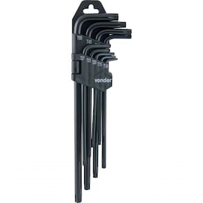 Jogo Chave Torx T10-t50 Tipo L Longa Vanádio 9 Peças Vonder