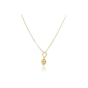 Colar Com Pingente Argolinha De Coração
