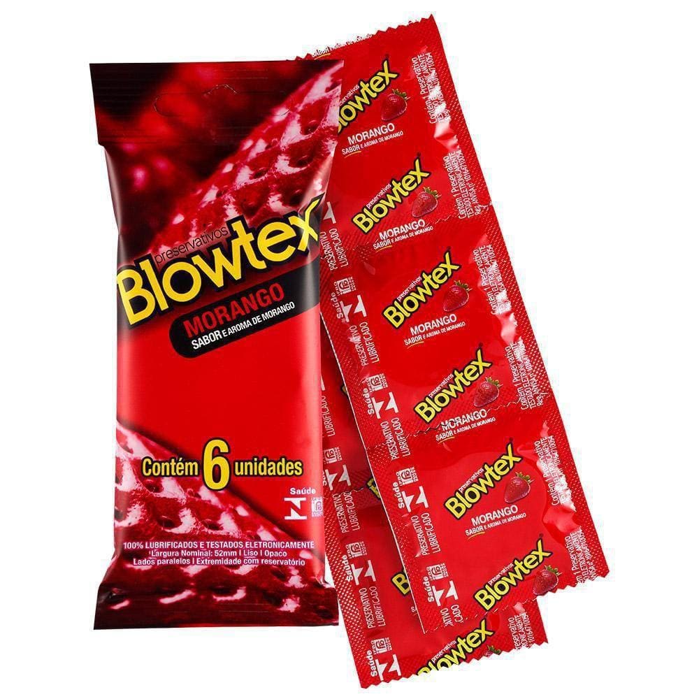 Preservativo Blowtex Sabor Morango 6 Unidades