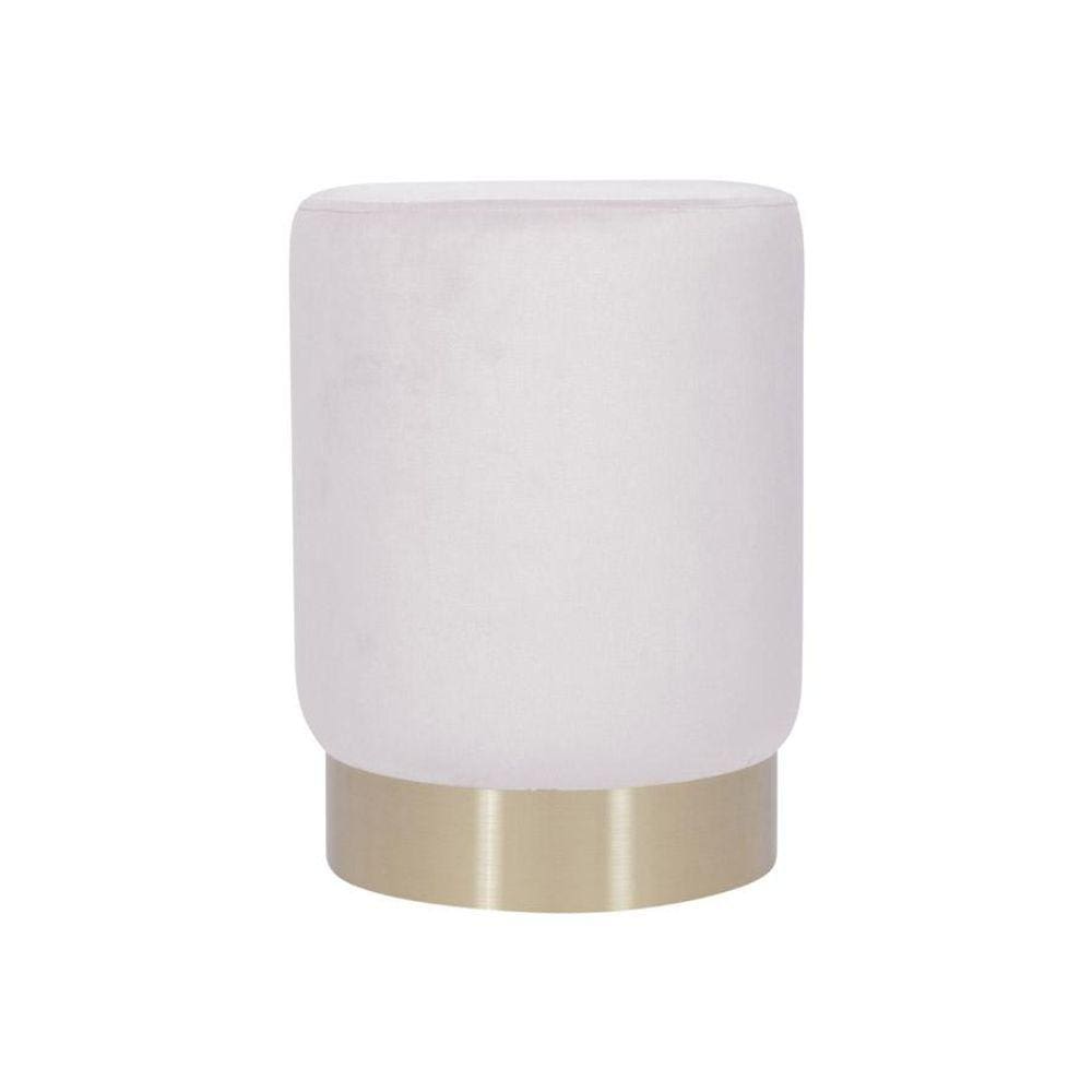Banqueta Velvet Rosa Base Dourada