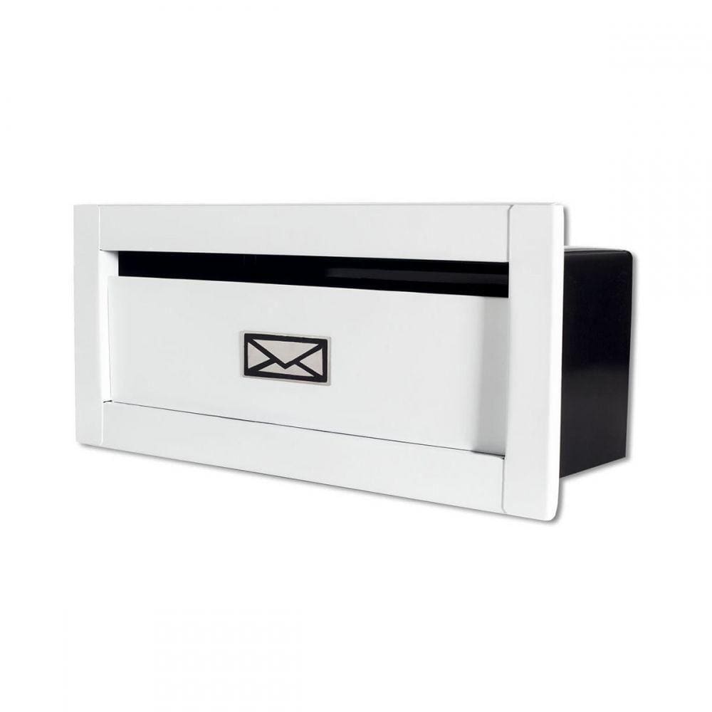 Caixa Correio Techinox Linear Branca Fosca 14cm profund