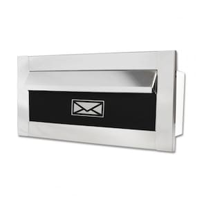Caixa De Correio Inox espelh c/Tarja Preta 20cm profund