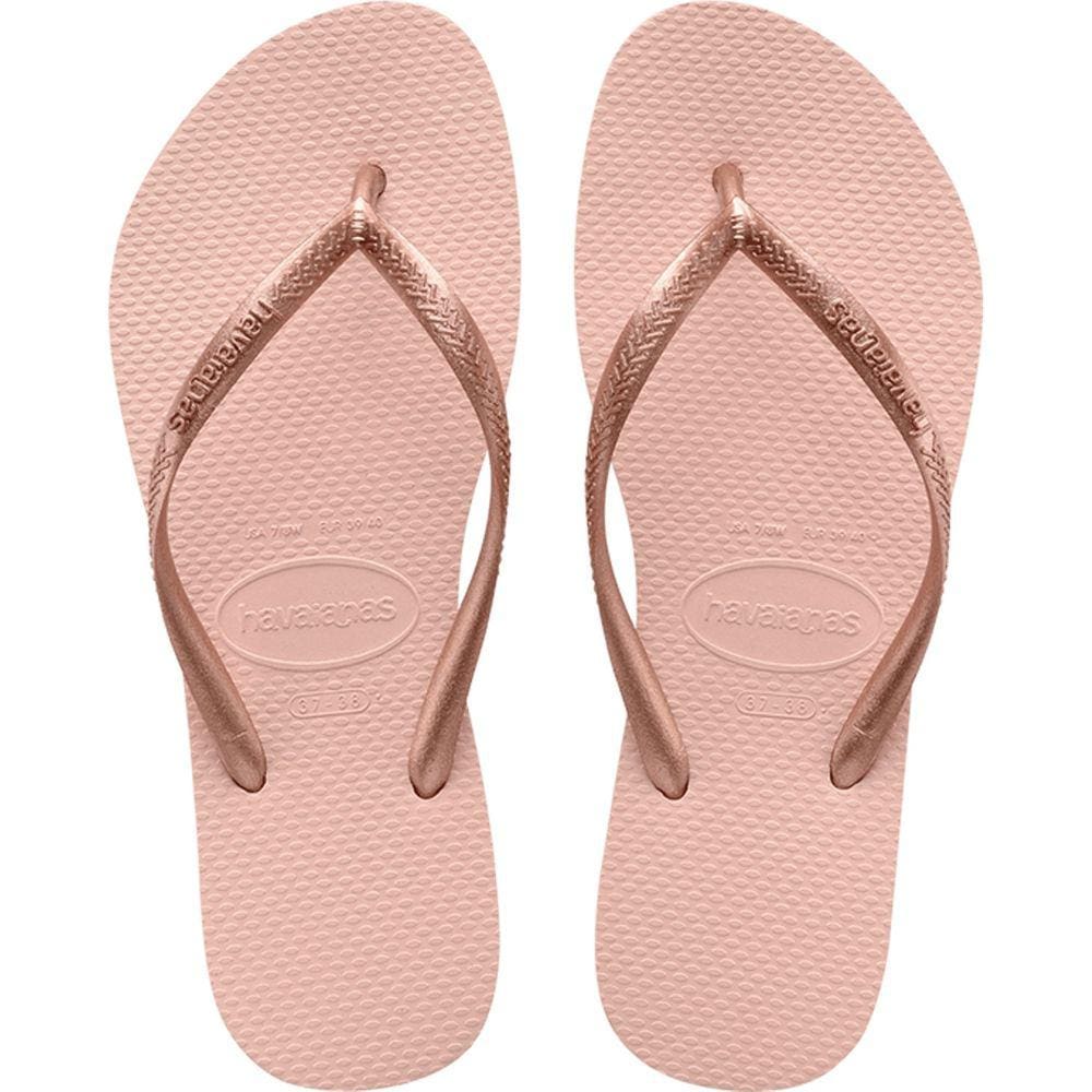 Chinelo Dedo Casual Feminino Borracha Havaianas Slim - 41-42 - Rosa