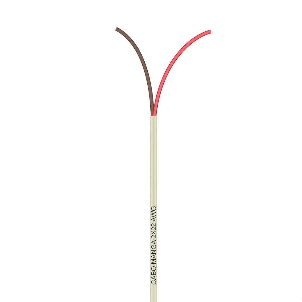 Cabo Manga 2X22 Awg - Sem Blindagem Bege - 4 Metros