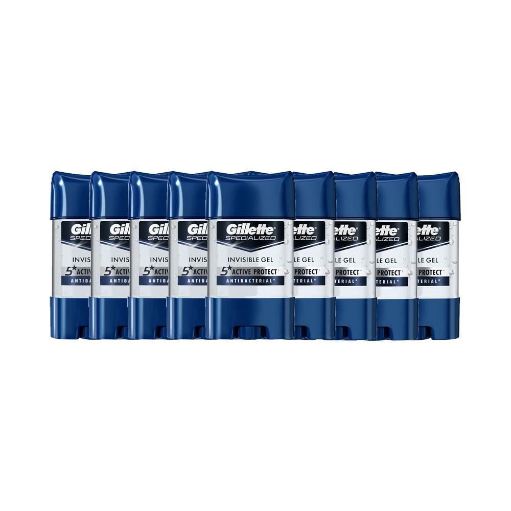 Kit 9 Desodorantes Antitranspirante Gillette Specialized Antibacterial Gel 82g