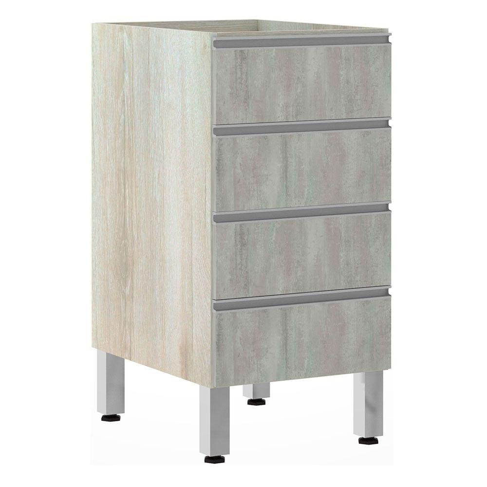 Balcão de Cozinha sem Tampo 40cm 4 Gavetas Lis Luciane Móveis