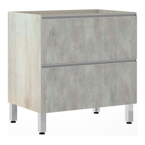 Balcão de Cozinha sem Tampo 80cm Misto 1 Porta Basculante e 1 Gavetão Lis Luciane Móveis