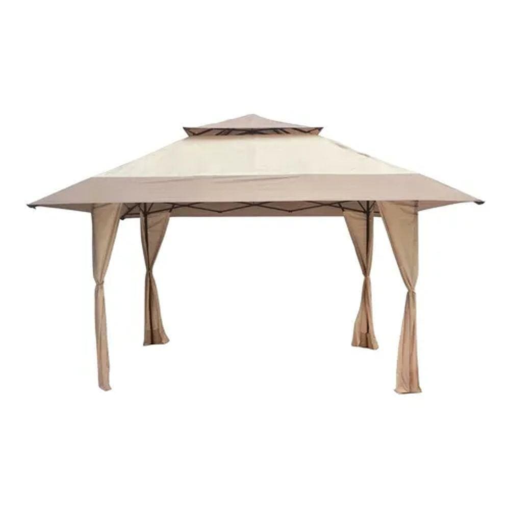 Gazebo Tenda Com Cortina Abertura Guarda-chuva 390x390x298cm