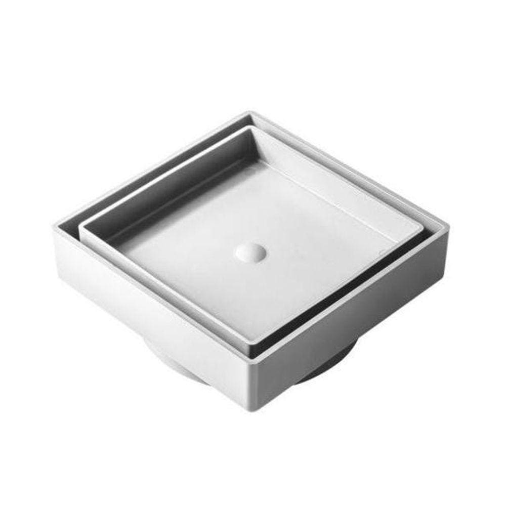 Ralo Oculto Invisível 15 X 15Cm Cinza Platina Seca Piso E
